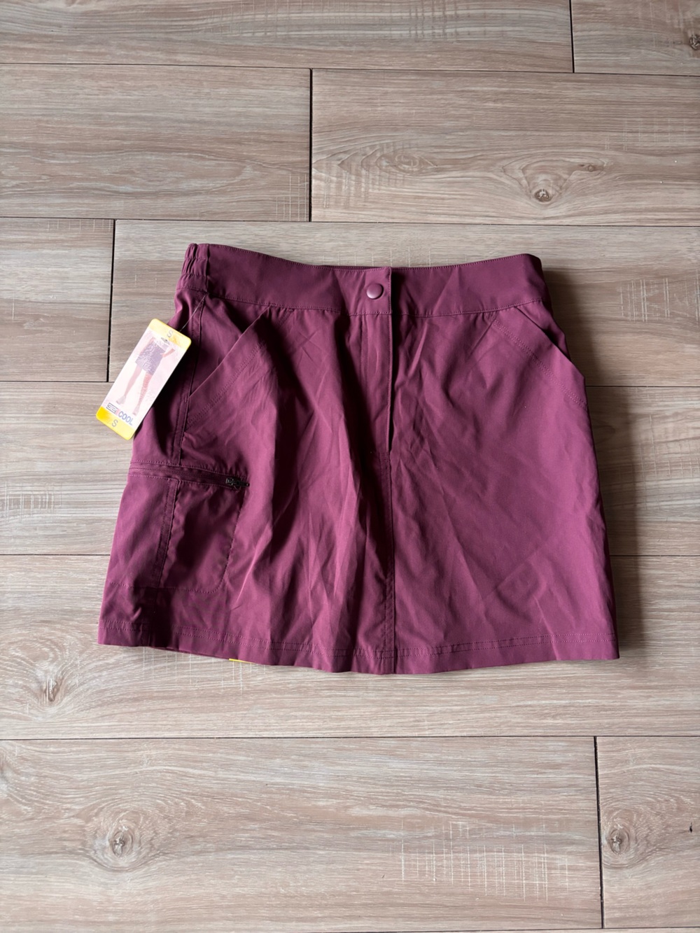 Women's Burgundy Active Mini Skirt with Pocket